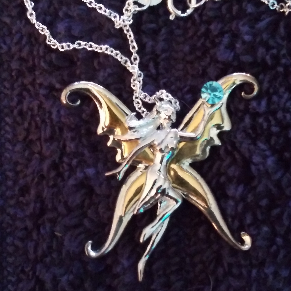 Sterling silver fairy necklace
